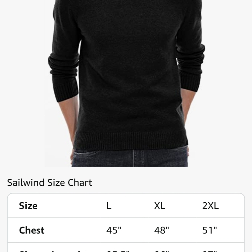 Sailwind Crewneck Sweater Soft Men XL Black Pullover 102025 - Picture 6 of 9
